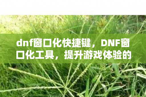 dnf窗口化快捷键，DNF窗口化工具，提升游戏体验的必备神器