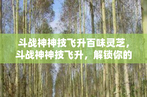 斗战神神技飞升百味灵芝,斗战神神技飞升,解锁你的战斗潜能 斗战神神技飞升百味灵芝,斗战神神技飞升,解锁你的战斗潜能