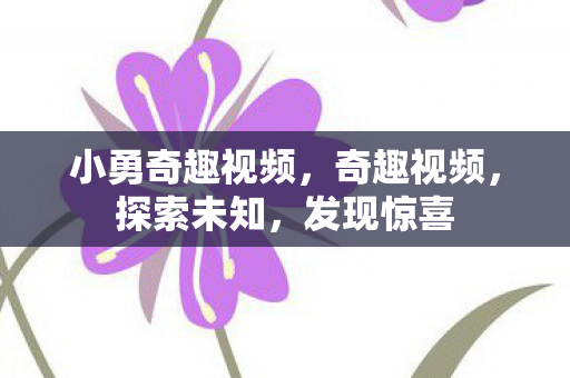 小勇奇趣视频,奇趣视频,探索未知,发现惊喜 小勇奇趣视频,奇趣视频,探索未知,发现惊喜