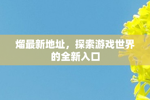 熘最新地址,探索游戏世界的全新入口 熘最新地址,探索游戏世界的全新入口