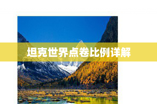 坦克世界点卷比例详解 坦克世界点卷比例详解