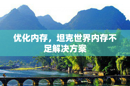 优化内存,坦克世界内存不足解决方案 优化内存,坦克世界内存不足解决方案