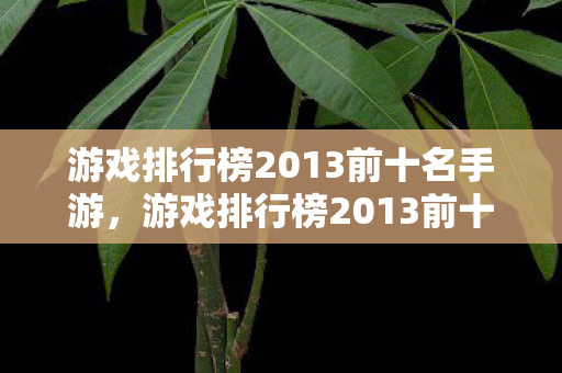 游戏排行榜2013前十名手游，游戏排行榜2013前十名