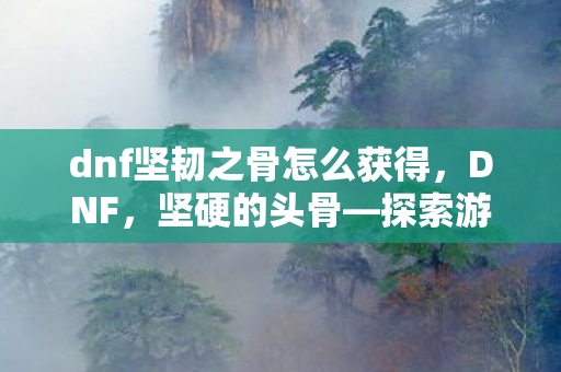 dnf坚韧之骨怎么获得,DNF,坚硬的头骨—探索游戏内外的挑战与荣耀 dnf坚韧之骨怎么获得,DNF,坚硬的头骨—探索游戏内外的挑战与荣耀