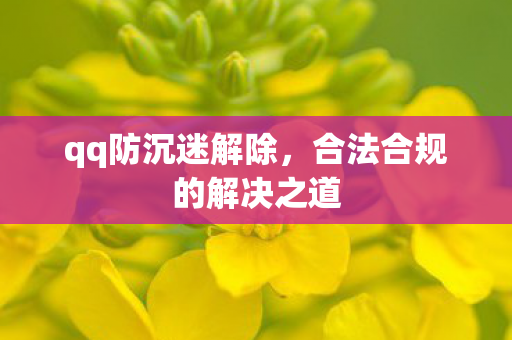qq防沉迷解除，合法合规的解决之道