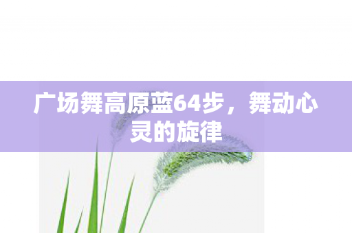 广场舞高原蓝64步，舞动心灵的旋律