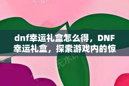 dnf幸运礼盒怎么得,DNF幸运礼盒,探索游戏内的惊喜与机遇 dnf幸运礼盒怎么得,DNF幸运礼盒,探索游戏内的惊喜与机遇