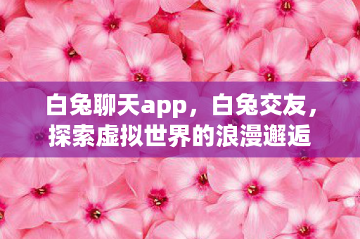 白兔聊天app,白兔交友,探索虚拟世界的浪漫邂逅 白兔聊天app,白兔交友,探索虚拟世界的浪漫邂逅