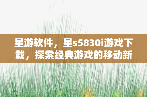 星游软件,星s5830i游戏下载,探索经典游戏的移动新体验 星游软件,星s5830i游戏下载,探索经典游戏的移动新体验