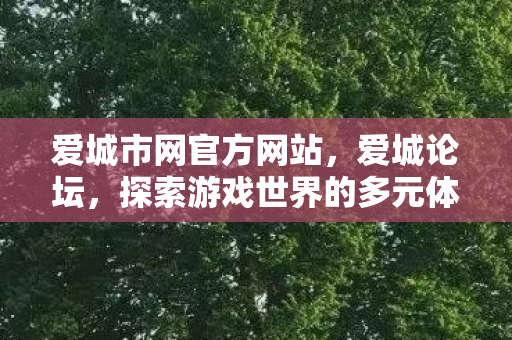 爱城市网官方网站,爱城论坛,探索游戏世界的多元体验与社区互动 爱城市网官方网站,爱城论坛,探索游戏世界的多元体验与社区互动