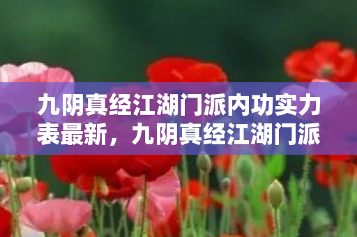 九阴真经江湖门派内功实力表最新，九阴真经江湖门派，峨眉派深度解析