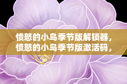 愤怒的小鸟季节版解锁器，愤怒的小鸟季节版激活码，解锁无限乐趣的钥匙