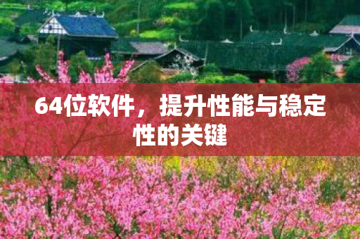 64位软件,提升性能与稳定性的关键 64位软件,提升性能与稳定性的关键
