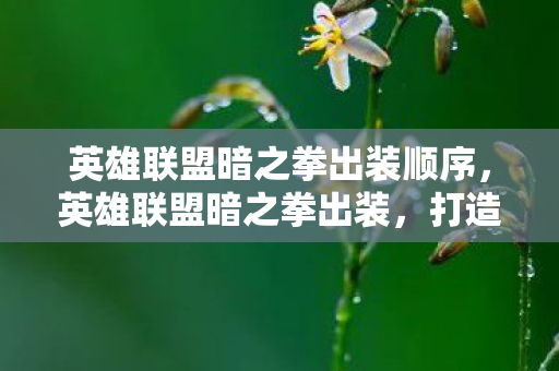 英雄联盟暗之拳出装顺序，英雄联盟暗之拳出装，打造最强近战爆发