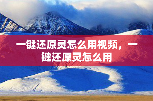 一键还原灵怎么用视频，一键还原灵怎么用