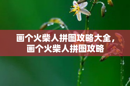 画个火柴人拼图攻略大全,画个火柴人拼图攻略 画个火柴人拼图攻略大全,画个火柴人拼图攻略