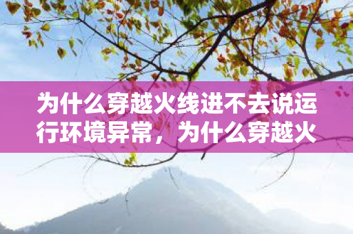 为什么穿越火线进不去说运行环境异常,为什么穿越火线进不去 为什么穿越火线进不去说运行环境异常,为什么穿越火线进不去