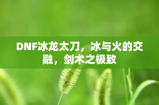 DNF冰龙太刀,冰与火的交融,剑术之极致 DNF冰龙太刀,冰与火的交融,剑术之极致