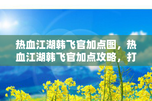 热血江湖韩飞官加点图,热血江湖韩飞官加点攻略,打造最强辅助角色 热血江湖韩飞官加点图,热血江湖韩飞官加点攻略,打造最强辅助角色