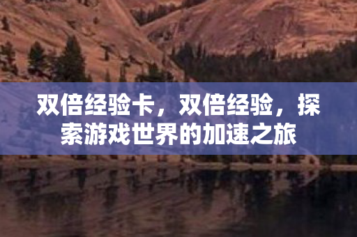 双倍经验卡,双倍经验,探索游戏世界的加速之旅 双倍经验卡,双倍经验,探索游戏世界的加速之旅