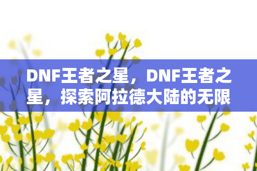 DNF王者之星,DNF王者之星,探索阿拉德大陆的无限可能 DNF王者之星,DNF王者之星,探索阿拉德大陆的无限可能