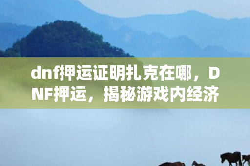 dnf押运证明扎克在哪，DNF押运，揭秘游戏内经济系统的奥秘