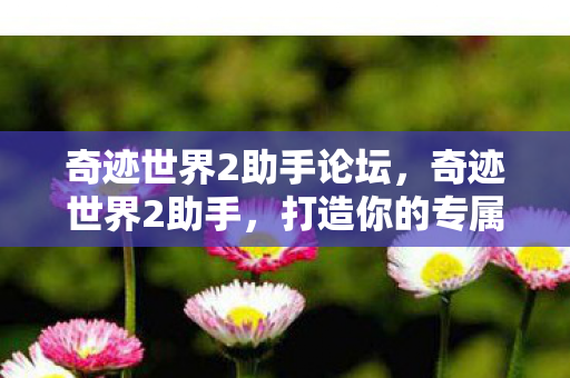 奇迹世界2助手论坛,奇迹世界2助手,打造你的专属游戏攻略神器 奇迹世界2助手论坛,奇迹世界2助手,打造你的专属游戏攻略神器