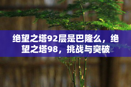 绝望之塔92层是巴隆么,绝望之塔98,挑战与突破 绝望之塔92层是巴隆么,绝望之塔98,挑战与突破