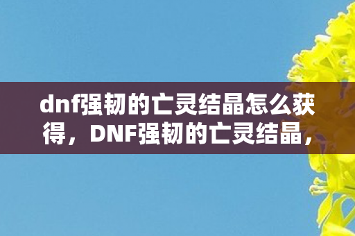 dnf强韧的亡灵结晶怎么获得,DNF强韧的亡灵结晶,探索游戏内稀有材料的魅力与获取途径 dnf强韧的亡灵结晶怎么获得,DNF强韧的亡灵结晶,探索游戏内稀有材料的魅力与获取途径