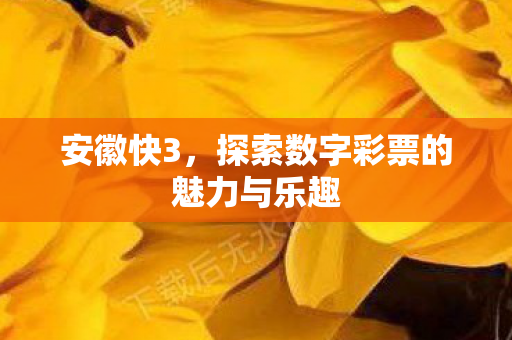 安徽快3,探索数字彩票的魅力与乐趣 安徽快3,探索数字彩票的魅力与乐趣