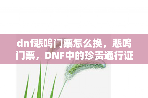 dnf悲鸣门票怎么换,悲鸣门票,DNF中的珍贵通行证 dnf悲鸣门票怎么换,悲鸣门票,DNF中的珍贵通行证