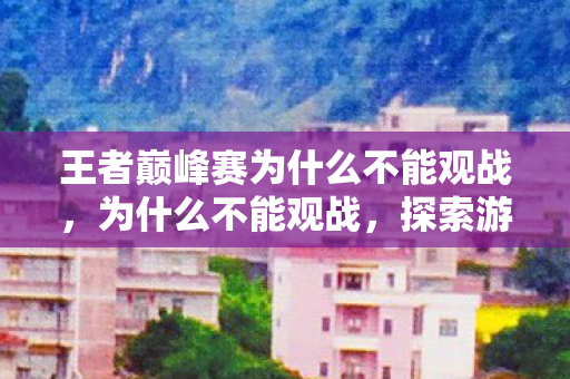 王者巅峰赛为什么不能观战，为什么不能观战，探索游戏规则的深层意义