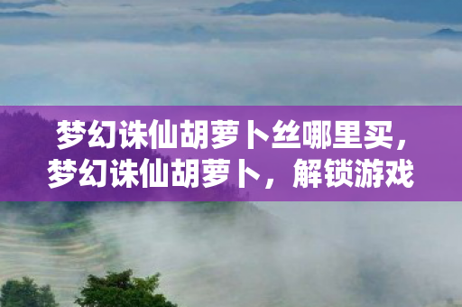 梦幻诛仙胡萝卜丝哪里买，梦幻诛仙胡萝卜，解锁游戏中的隐藏宝藏