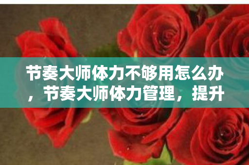 节奏大师体力不够用怎么办,节奏大师体力管理,提升游戏持久力的有效策略 节奏大师体力不够用怎么办,节奏大师体力管理,提升游戏持久力的有效策略