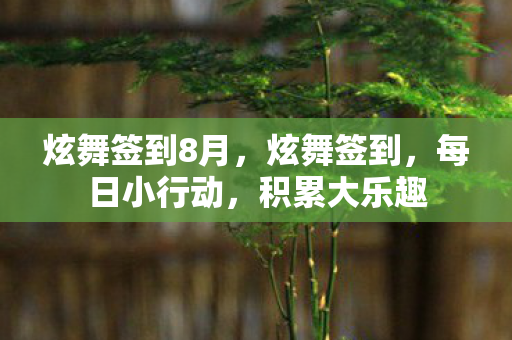 炫舞签到8月,炫舞签到,每日小行动,积累大乐趣 炫舞签到8月,炫舞签到,每日小行动,积累大乐趣