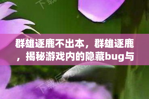 群雄逐鹿不出本,群雄逐鹿,揭秘游戏内的隐藏bug与玩家应对策略 群雄逐鹿不出本,群雄逐鹿,揭秘游戏内的隐藏bug与玩家应对策略