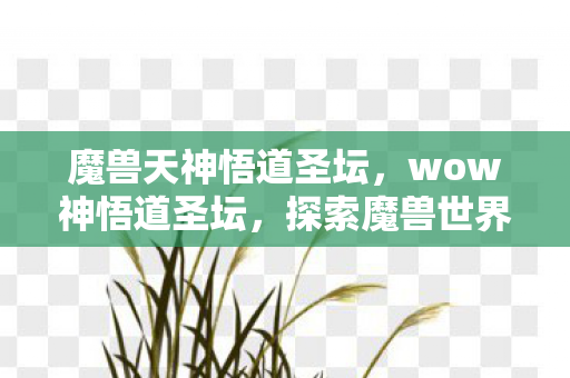 魔兽天神悟道圣坛,wow神悟道圣坛,探索魔兽世界的深度与广度 魔兽天神悟道圣坛,wow神悟道圣坛,探索魔兽世界的深度与广度
