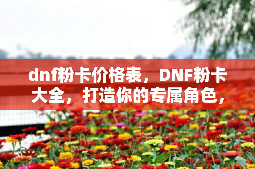 dnf粉卡价格表,DNF粉卡大全,打造你的专属角色,提升战斗力的必备指南 dnf粉卡价格表,DNF粉卡大全,打造你的专属角色,提升战斗力的必备指南