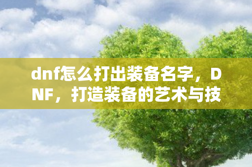 dnf怎么打出装备名字,DNF,打造装备的艺术与技巧 dnf怎么打出装备名字,DNF,打造装备的艺术与技巧