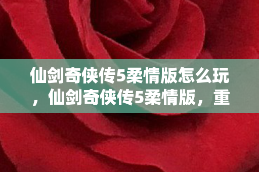 仙剑奇侠传5柔情版怎么玩,仙剑奇侠传5柔情版,重温经典,感受柔情 仙剑奇侠传5柔情版怎么玩,仙剑奇侠传5柔情版,重温经典,感受柔情