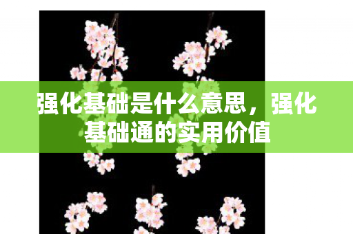 强化基础是什么意思,强化基础通的实用价值 强化基础是什么意思,强化基础通的实用价值
