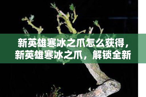 新英雄寒冰之爪怎么获得,新英雄寒冰之爪,解锁全新战斗体验 新英雄寒冰之爪怎么获得,新英雄寒冰之爪,解锁全新战斗体验