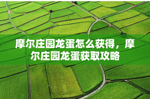 摩尔庄园龙蛋怎么获得,摩尔庄园龙蛋获取攻略 摩尔庄园龙蛋怎么获得,摩尔庄园龙蛋获取攻略