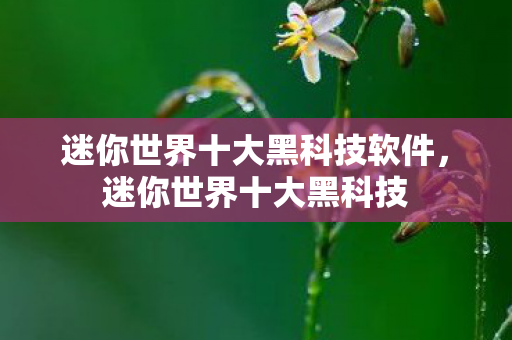 迷你世界十大黑科技软件,迷你世界十大黑科技 迷你世界十大黑科技软件,迷你世界十大黑科技