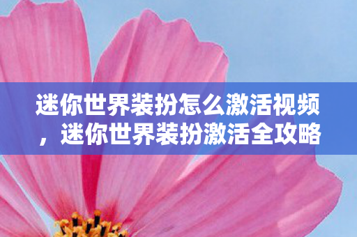 迷你世界装扮怎么激活视频,迷你世界装扮激活全攻略 迷你世界装扮怎么激活视频,迷你世界装扮激活全攻略