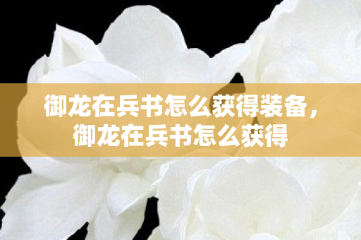 御龙在兵书怎么获得装备，御龙在兵书怎么获得
