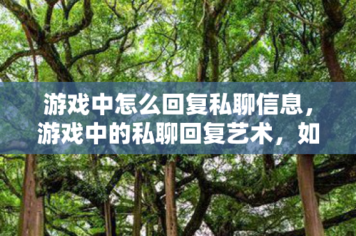 游戏中怎么回复私聊信息,游戏中的私聊回复艺术,如何在3字以上打造高效互动 游戏中怎么回复私聊信息,游戏中的私聊回复艺术,如何在3字以上打造高效互动