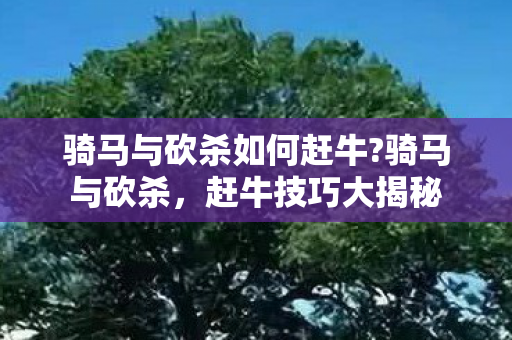 骑马与砍杀如何赶牛?骑马与砍杀,赶牛技巧大揭秘 骑马与砍杀如何赶牛?骑马与砍杀,赶牛技巧大揭秘