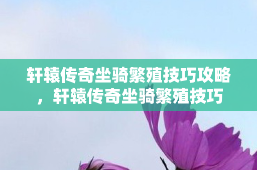 轩辕传奇坐骑繁殖技巧攻略，轩辕传奇坐骑繁殖技巧