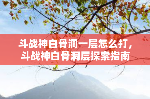斗战神白骨洞一层怎么打，斗战神白骨洞层探索指南